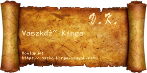 Vaszkó Kinga névjegykártya