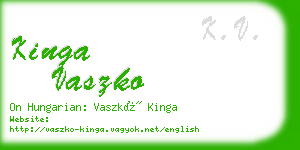 kinga vaszko business card