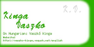 kinga vaszko business card